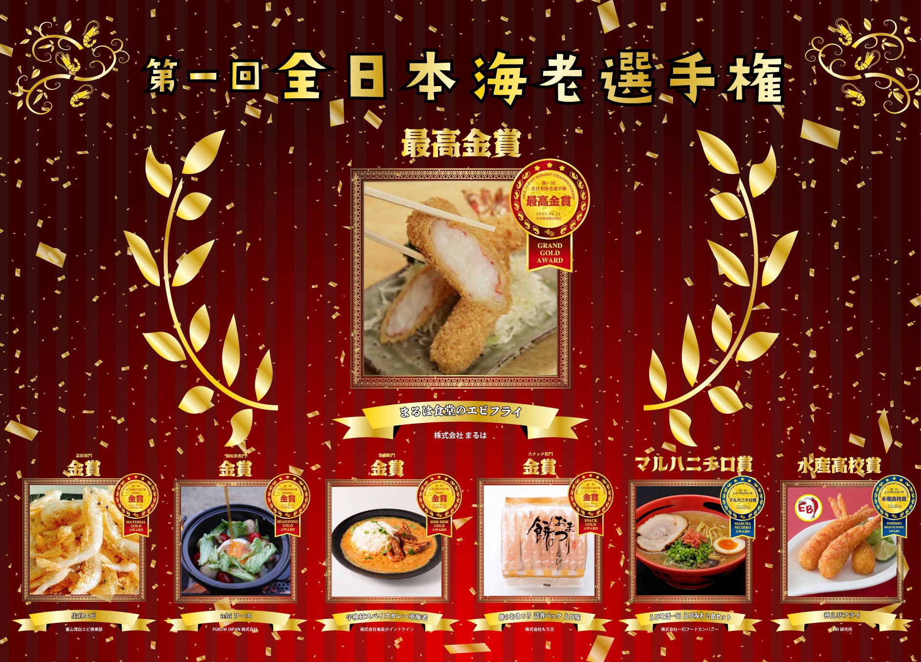 第一回全日本海老選手権　受賞商品一覧