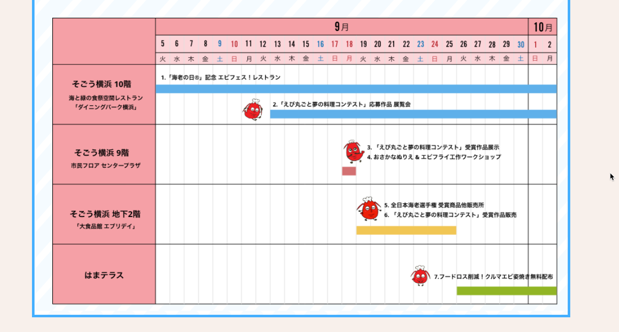 エビフェス！横浜　「海老の日®」月間スケジュール