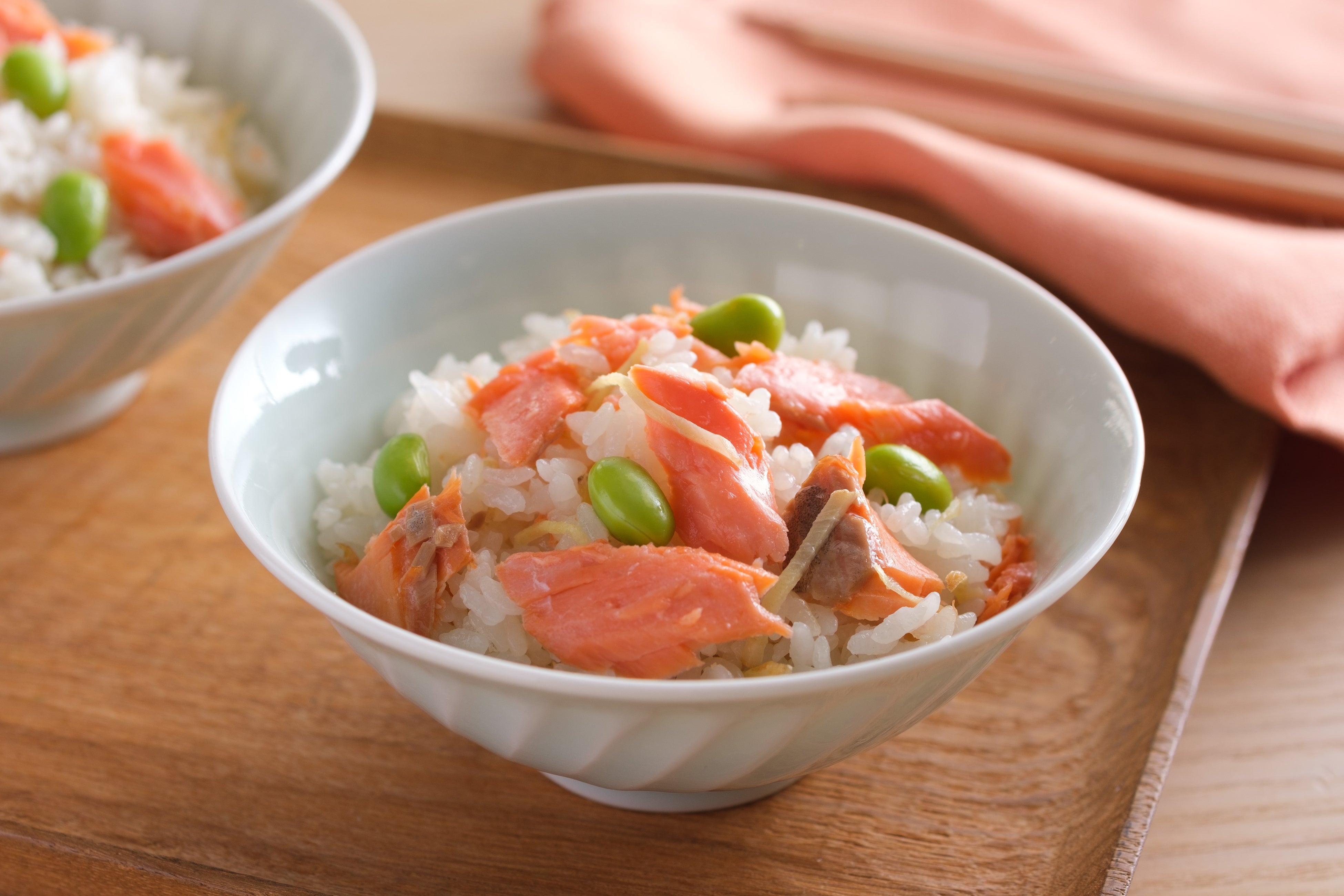 アラスカ産紅鮭と枝豆の炊き込みご飯