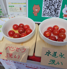 前回イベントでのミニトマト食べ比べ試食会の様子