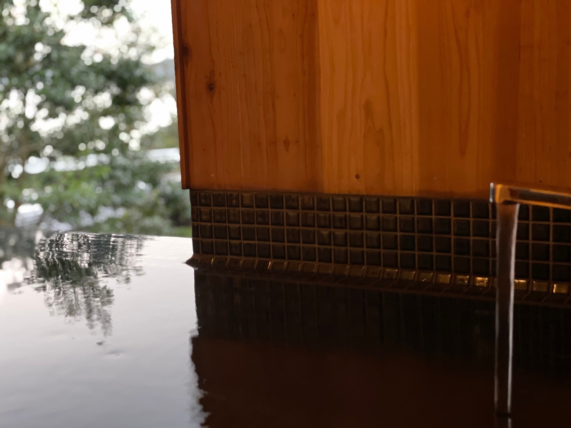 湯船に映る外の景色