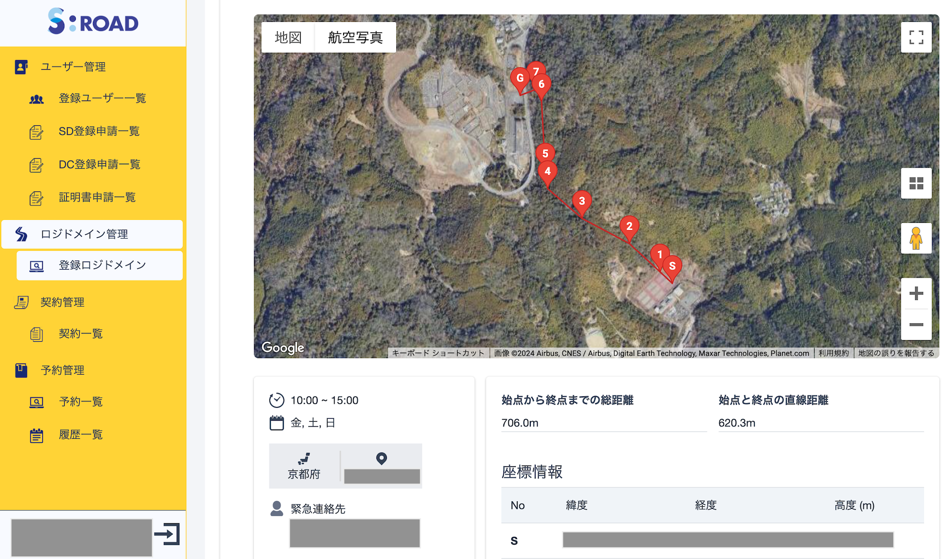 SROAD上で表示された開発中のスカイドメイン