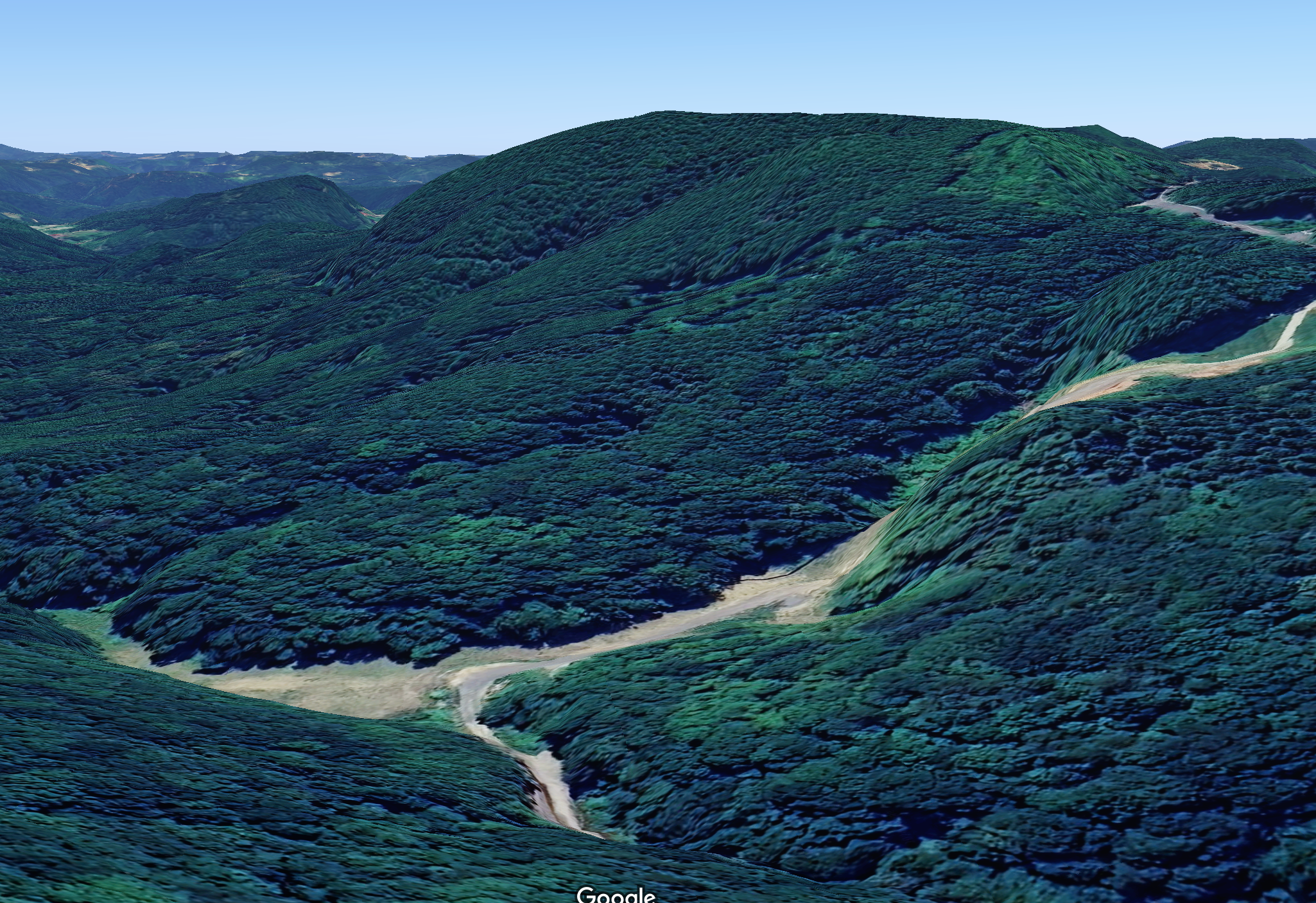 神石高原町の飛行現場(Google Mapより)