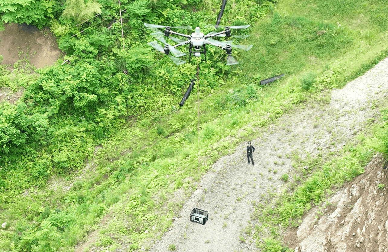 ウィンチ降下の様子