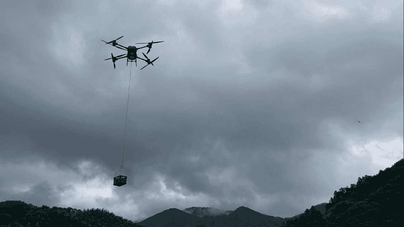 大雨の中のフライト