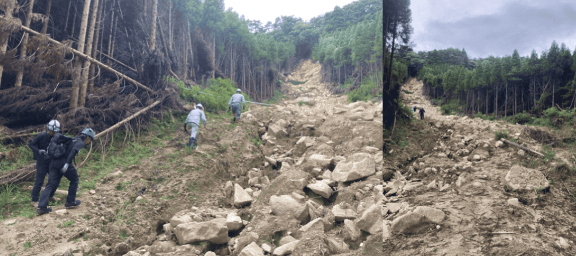 急な山道などの土木作業現場で活躍