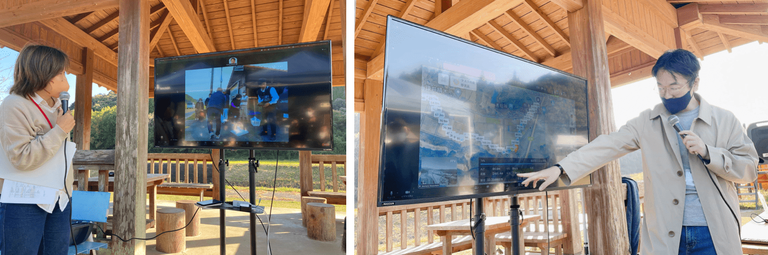 左：配送先のポート安全確認、右：配送中のテレメトリー確認の実況