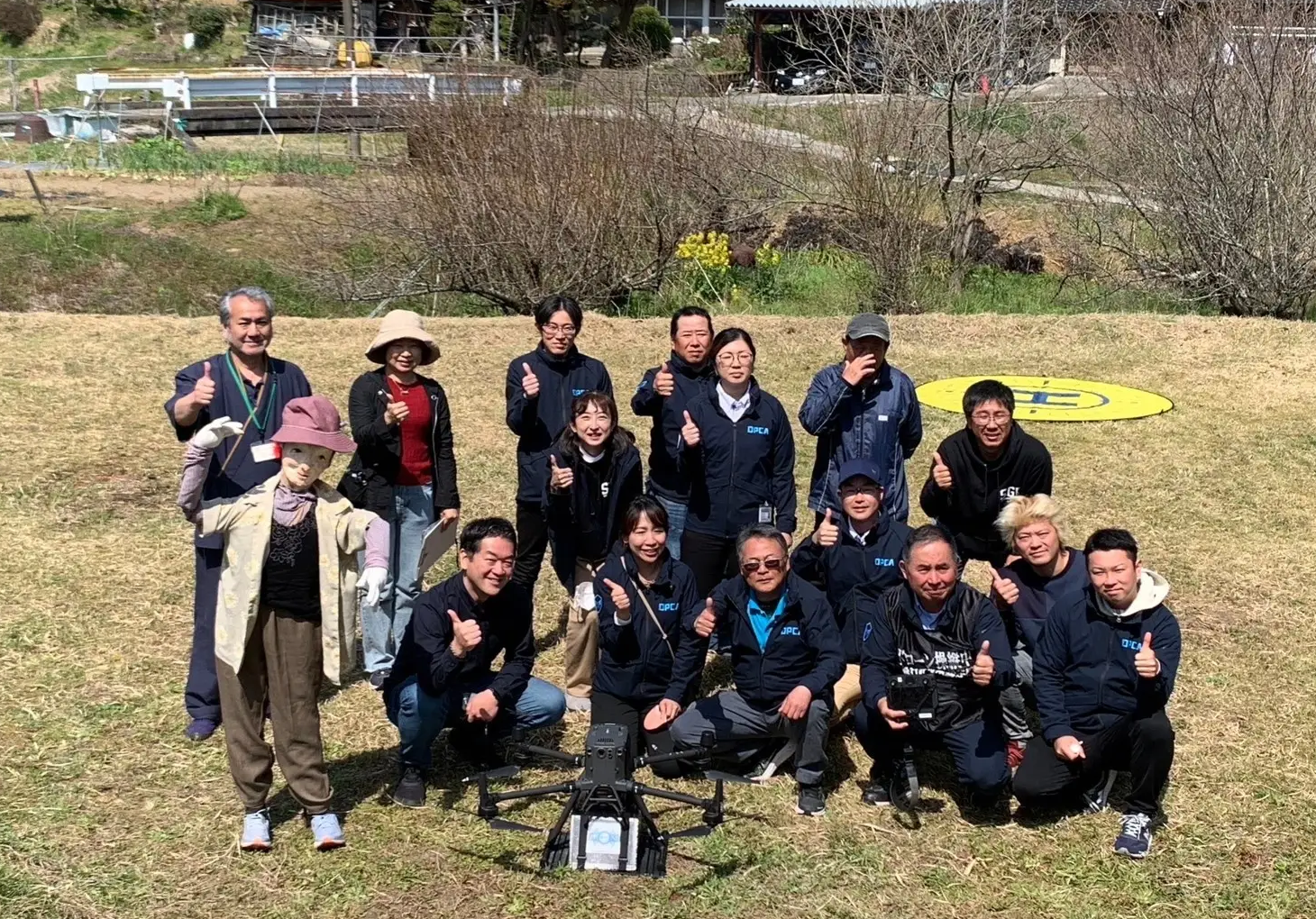 道の駅宮地岳での実証実験のメンバー