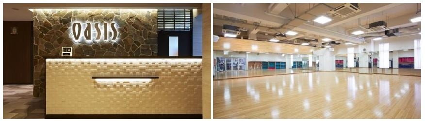 左：住吉校フロント　右：住吉校スタジオ