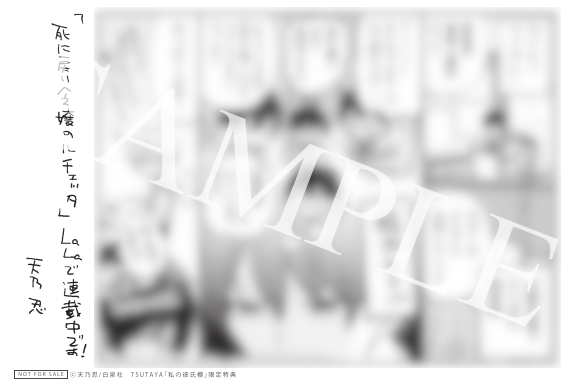 TSUTAYA　彼氏棚限定イラストカード　裏面