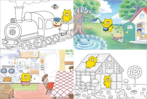 ノラネコぐんだん　シール＆ぬりえポストカードセット（ポストカードセット）　©工藤ノリコ／白泉社