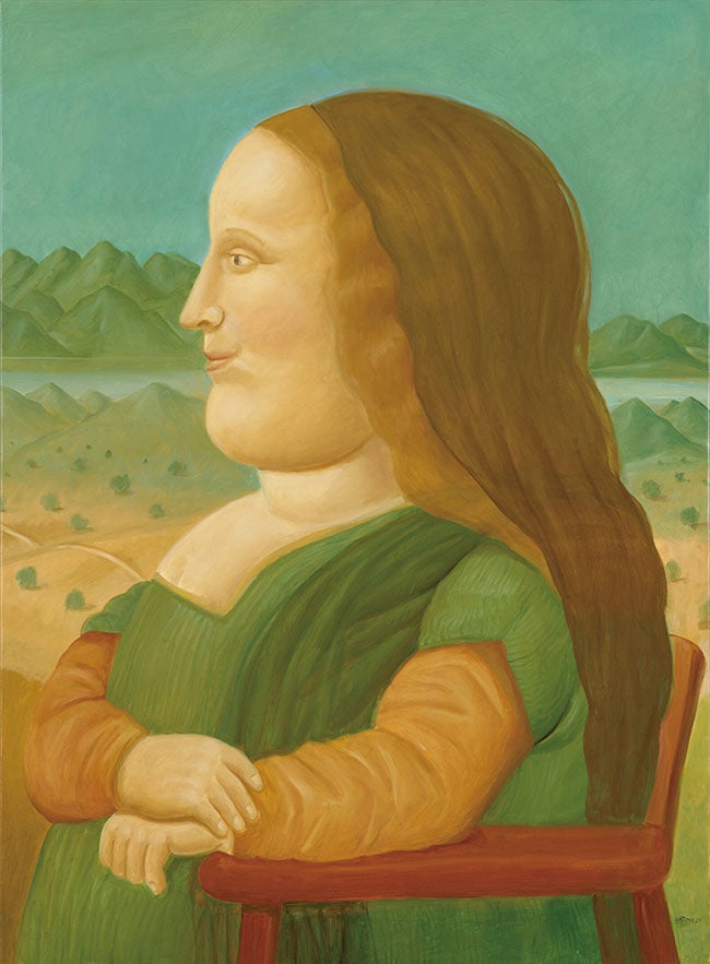 フェルナンド・ボテロ《モナ・リザの横顔》　 2020年　油彩／カンヴァス