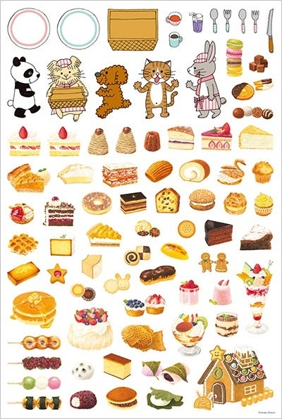 『おかしのずかん』おかしやさんごっこシール　©大森裕子／白泉社