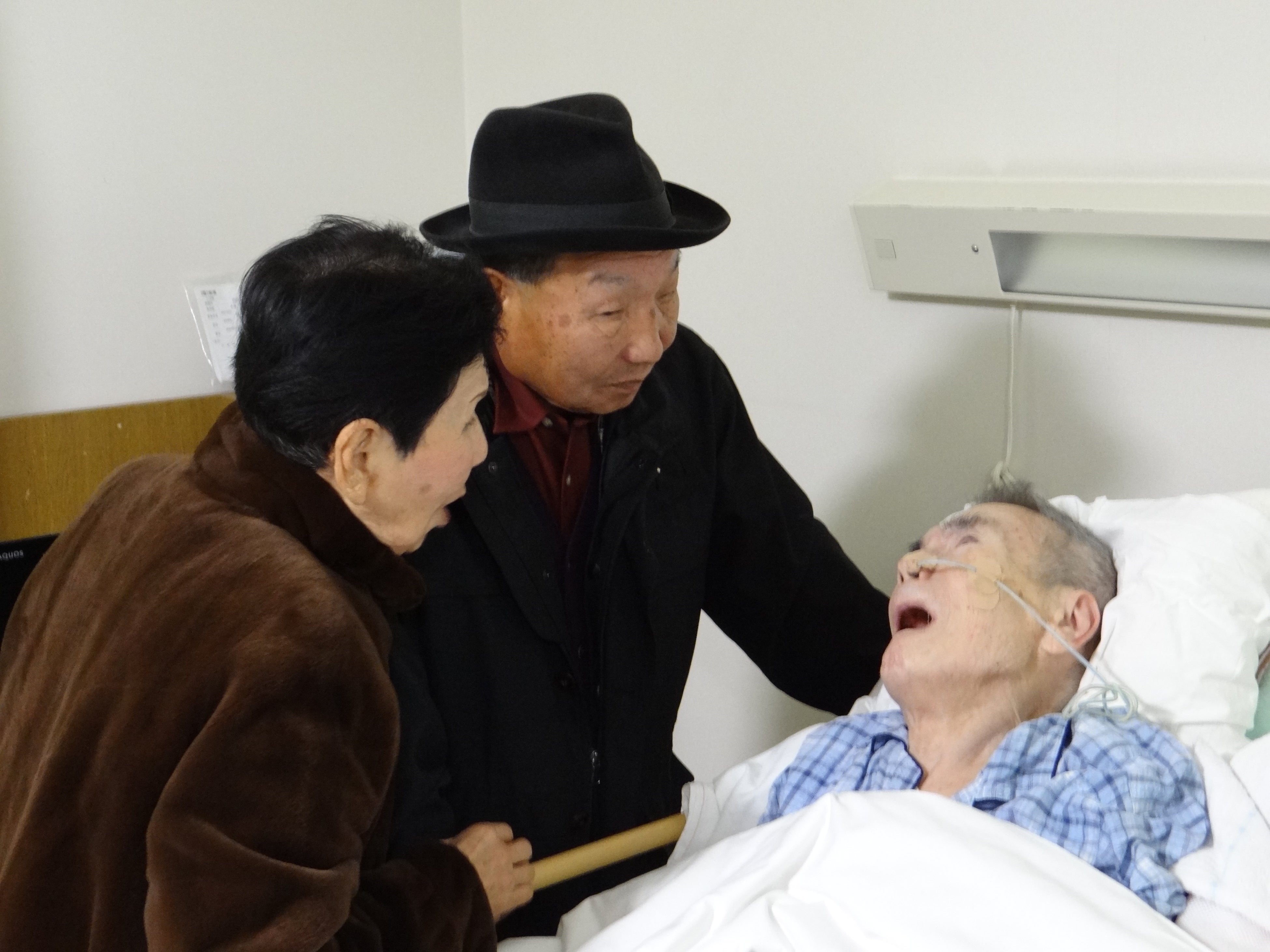 熱望していた袴田さんとの面会がかなう。危篤状態ながら熊本は「悪かった…」と謝罪した。熊本は2020年11月死去。（撮影：青柳雄介）