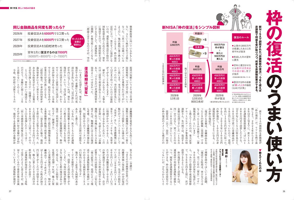 2024年開始“新NISA”に備える特集がたっぷり。金融庁に直接取材