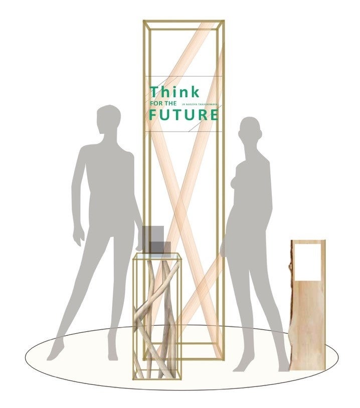 各階の エスカレーター前装飾