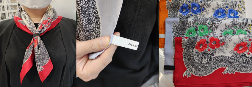 ループつきスカーフ （全3色） 7,700円　■ジェイアール名古屋タカシマヤ 1階 婦人洋品売場