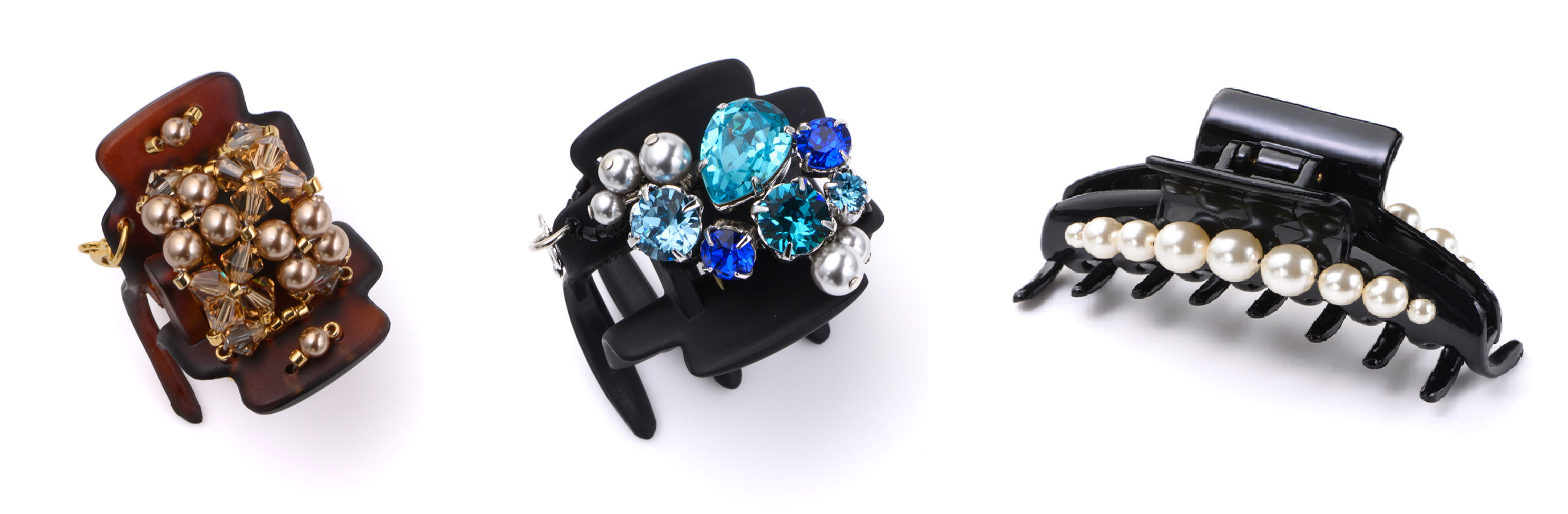 ヘアクリップ 左：7,150円　中13,200円　右：13,200円　■ジェイアール名古屋タカシマヤ 1階 コンプレックス ビズ