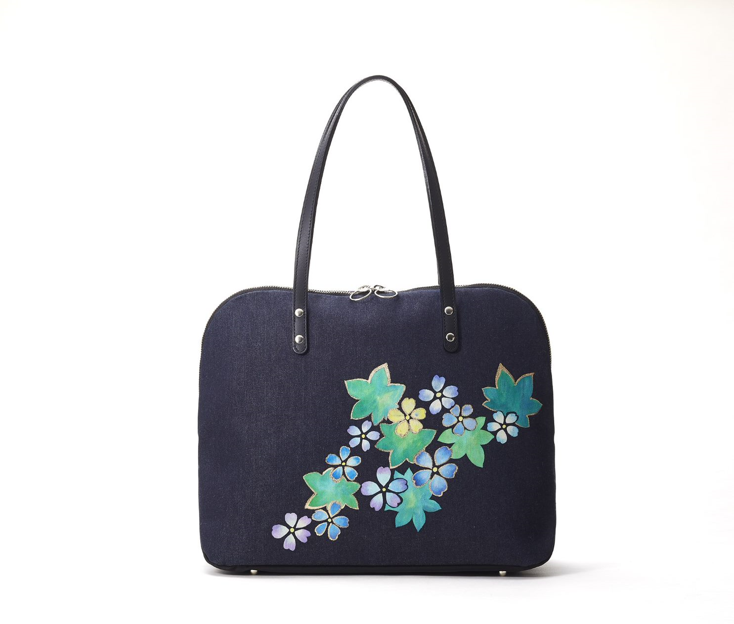 ＜京都デニム＞ ラウンドトートバッグ 桜楓文様 30,778円