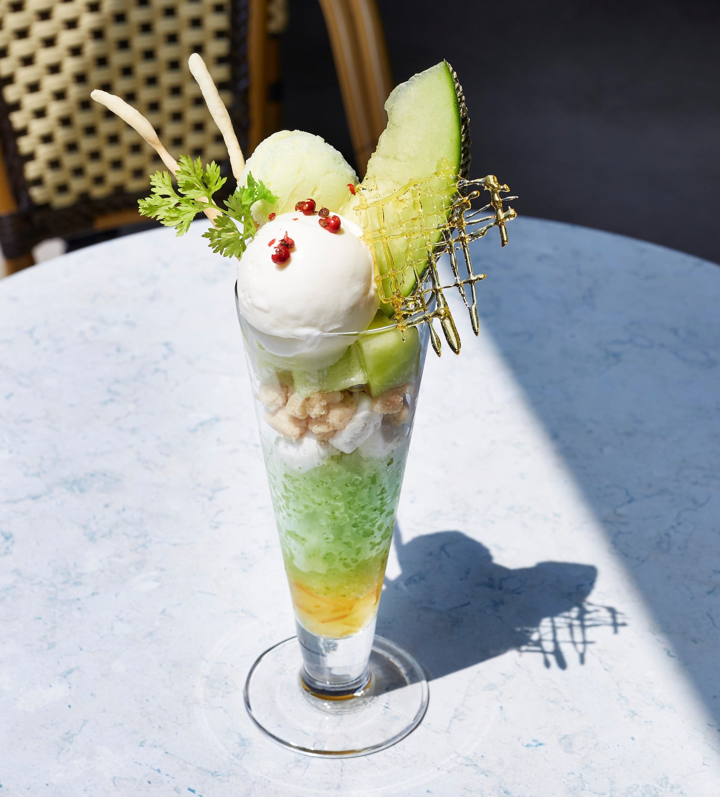 ラ パレット （静岡県） 静岡県産マスクメロンと スパイス香る大人パフェ