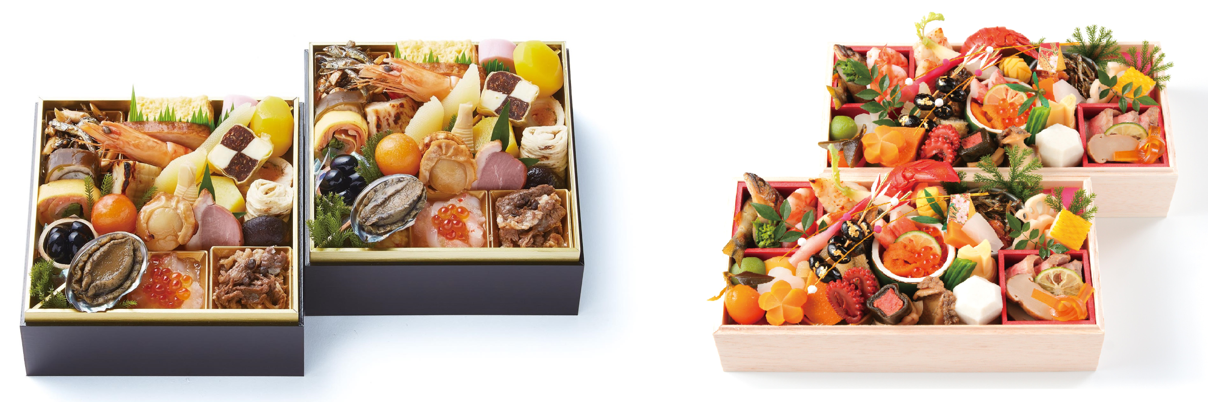 （左）＜ジェイアール名古屋タカシマヤ オリジナル＞  和 二客　11,880円　（右）＜つたも＞ 和 二客　35,640円