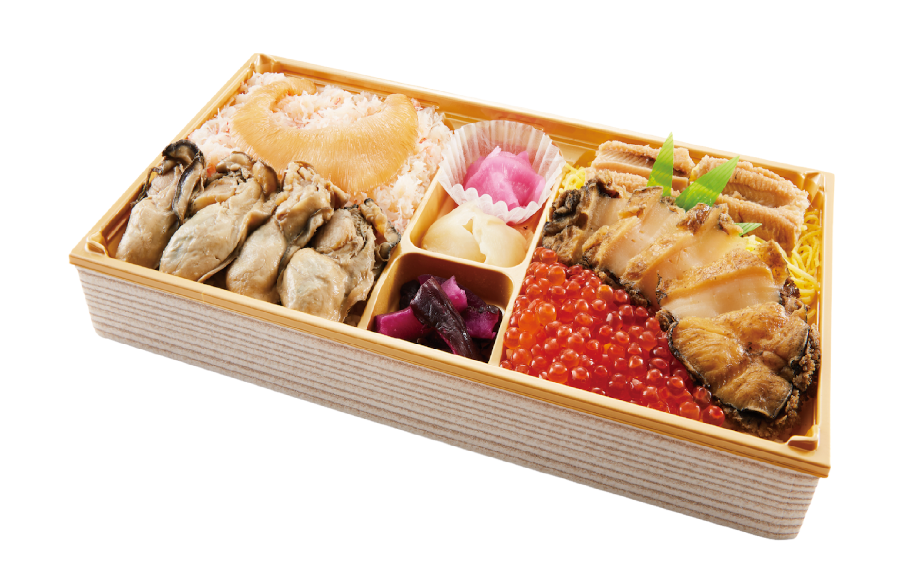 岩手県＜寿司・割烹若大将＞銀河海鮮ふかひれあわび弁当　3,240円　※各日50折限り　※当店限定　※実演