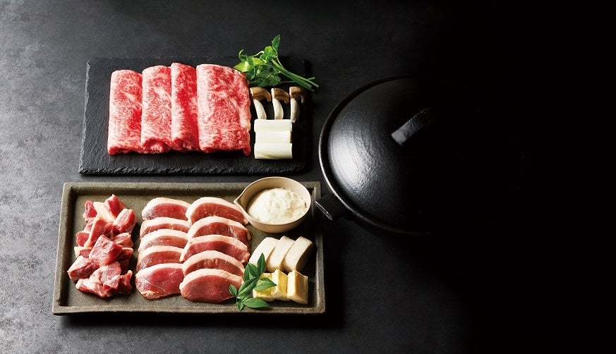 ＜むぎとろ・日本料理 黒やなぎ＞ あいち鴨（合鴨）と源氏和牛のすき焼きとろろセット