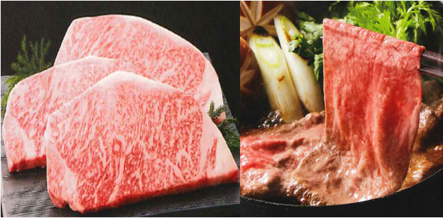 ＜スギモト＞ 松阪牛すき焼き・ステーキセット 〔3セット限り〕 32,400円（イメージ）