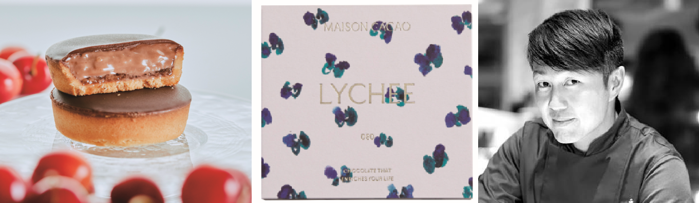 左）【先行販売】リッチ生チョコタルト さくらんぼ（3個入） 2,268円　　右）【先行販売】アロマ生チョコレート LYCHEE（ライチ）（16個入） 3,240円