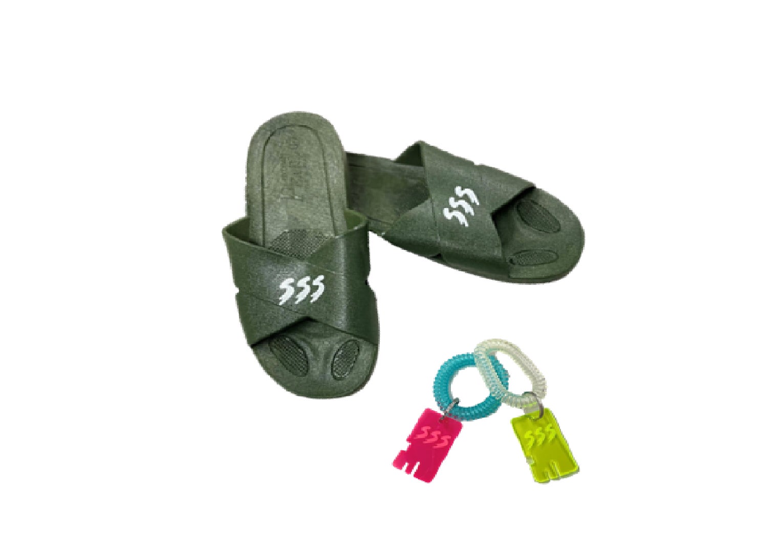 <SSS>SSS サンダル 3,300円  SSS×Chain&co.銭湯キーブレスレット  2,000円