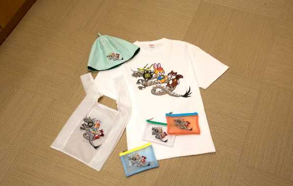 ＜Ryusenji no Yu＞〔クッピーラムネコラボ〕 サウナハット     5,940円   Tシャツ   3,960円 刺繡エコバッグ 3,300円   刺繡ポーチ2,530円