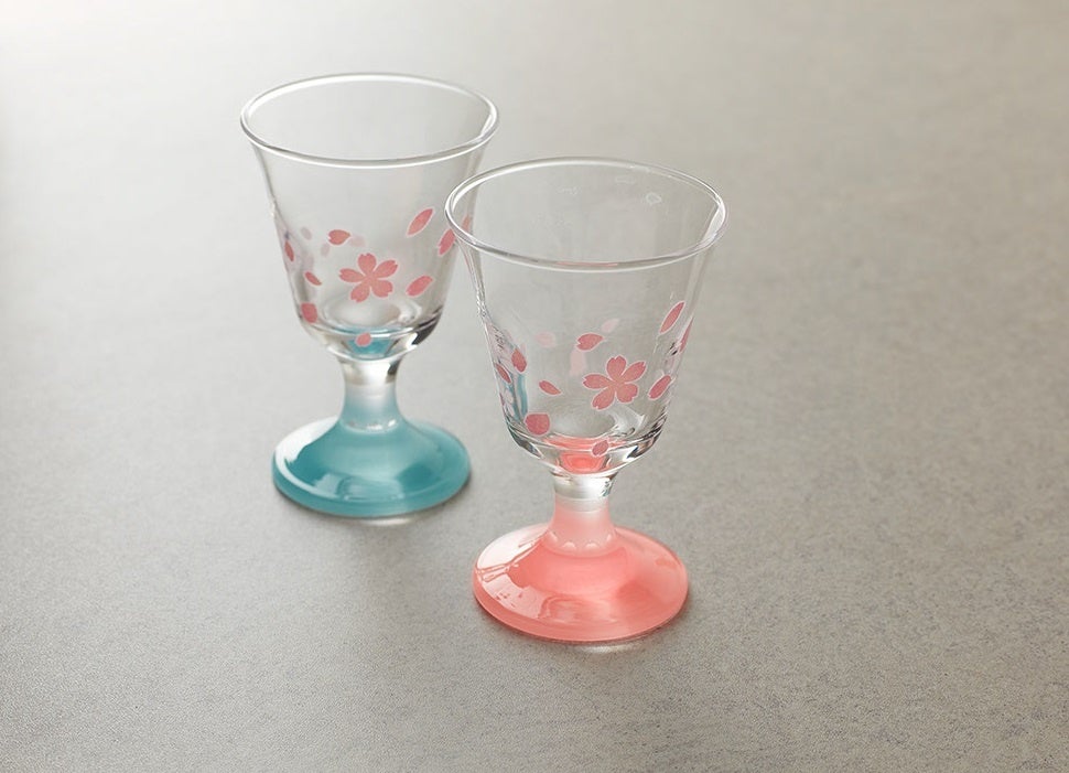 ＜月光工房＞​ 月光冷感グラス 桜舞う富士 各2,750 円