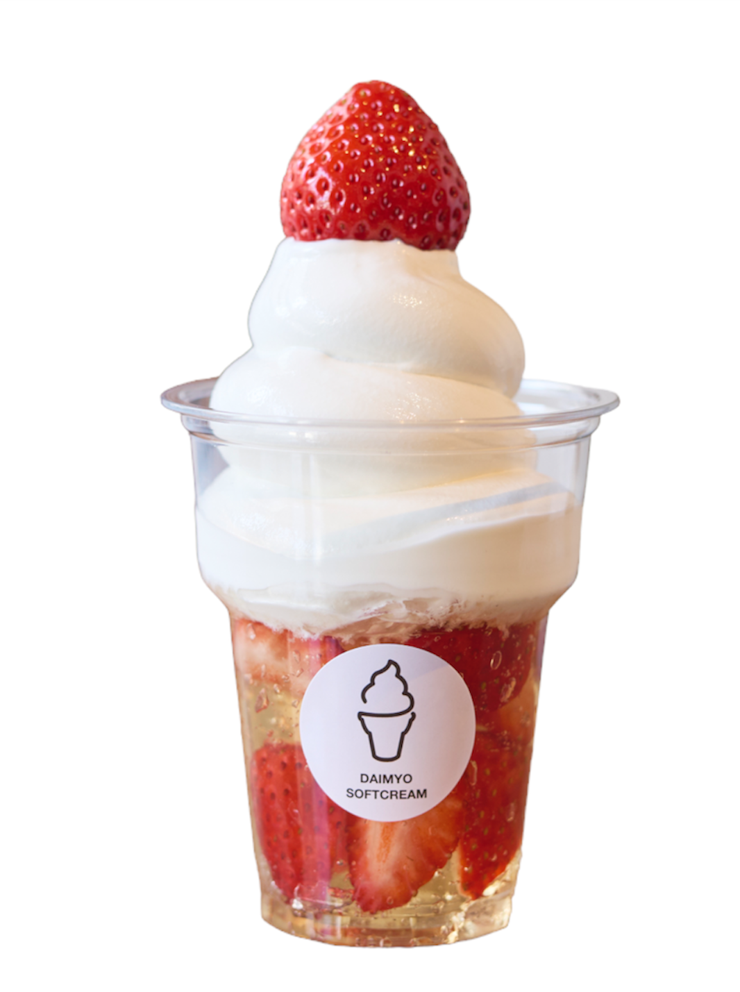福岡県＜ダイミョウソフトクリーム＞ あまおうゼリーソフト 901円　 ※各日100カップ限り