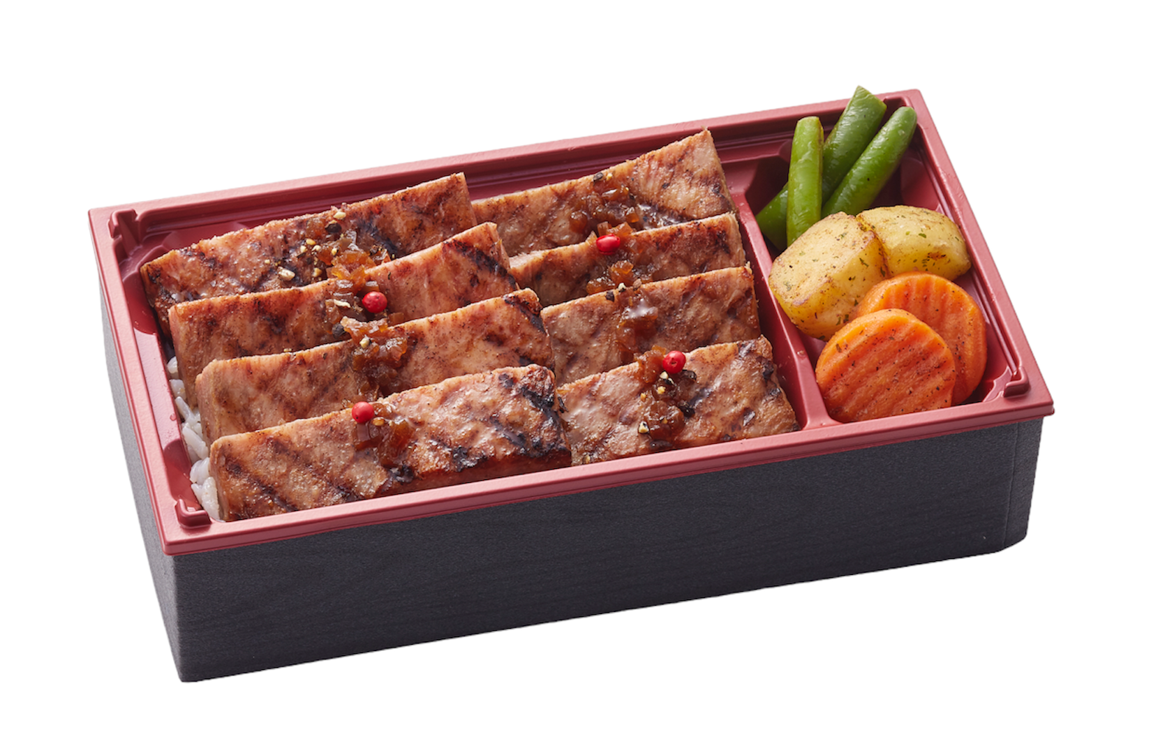 福岡県＜はかた明治町精肉店＞ A5ランク宮崎牛サーロインステーキ弁当3,240円　※各日30折限り