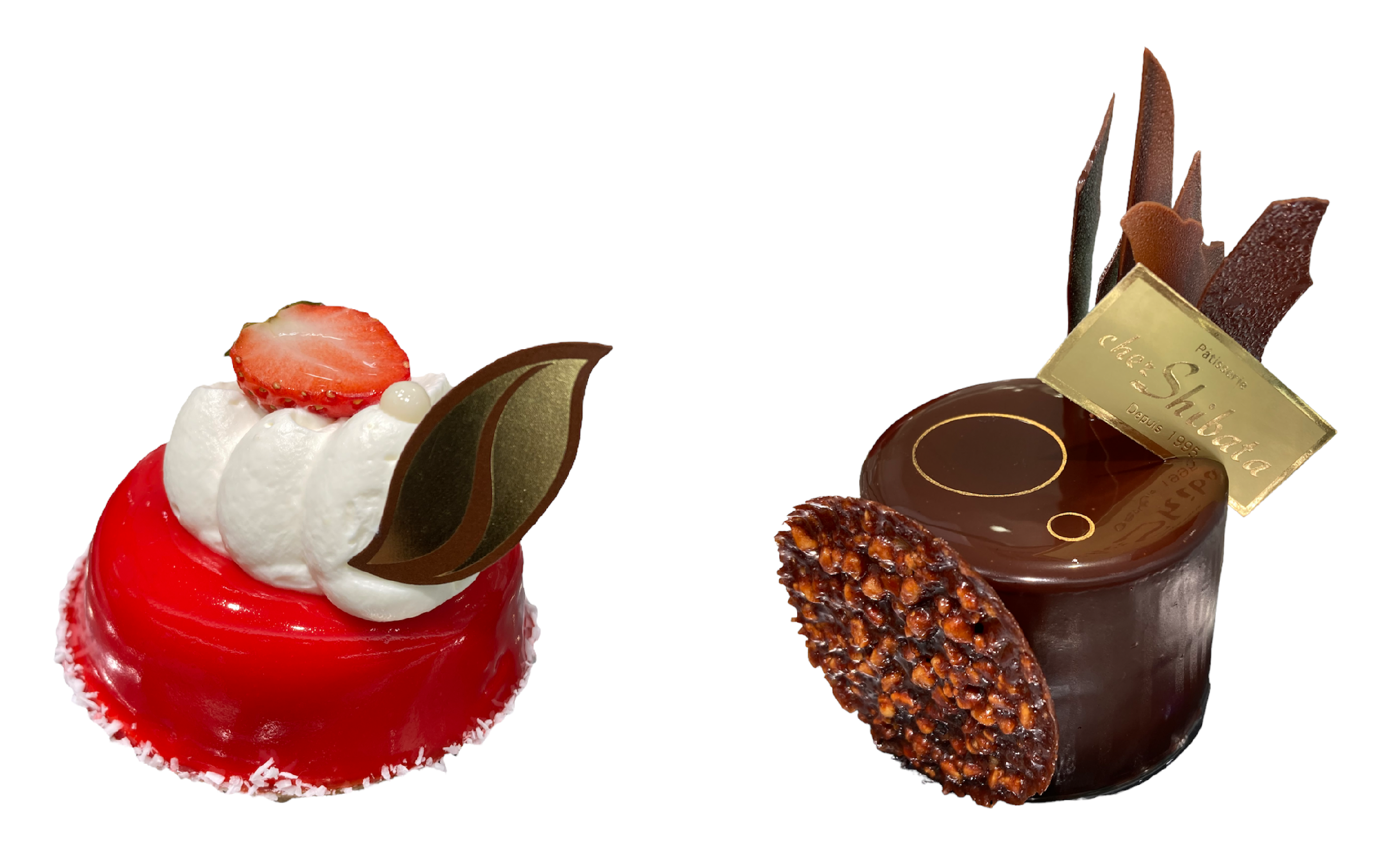 ＜シェ・シバタ＞ （左）パレ ルージュ 821円 （左）ルティム・ショコラ 881円