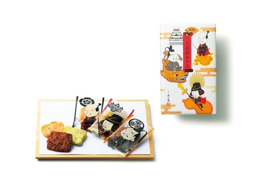 ＜み乃龜＞ 三大武将おかき 1,080円 ■地下1階 和菓子売場