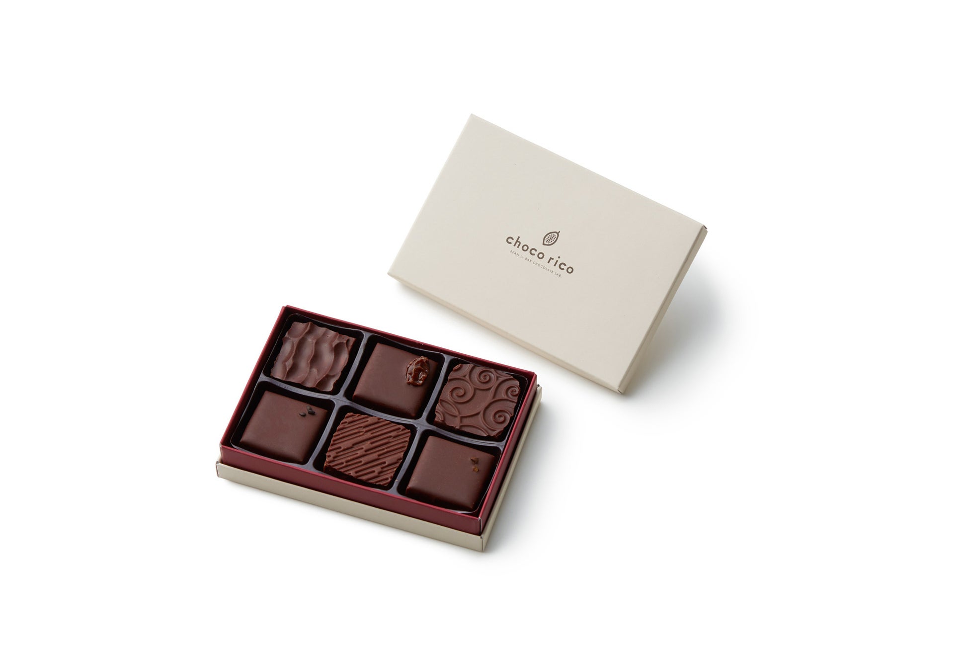 <choco rico –Bean to Bar Chocolate Lab.-> ボンボンショコラ(6個セット) 2,400円