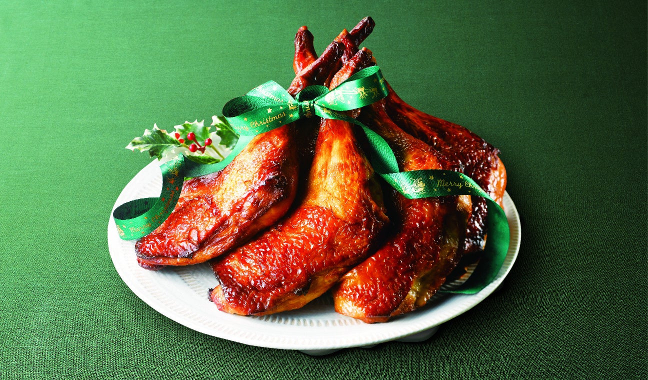 ＜尾張さんわ屋＞ 香草美水鶏もも焼（1本） 1,381円 ※12月23日(土)～25日(月)の販売 ■名古屋タカシマヤ地下1階 惣菜売場