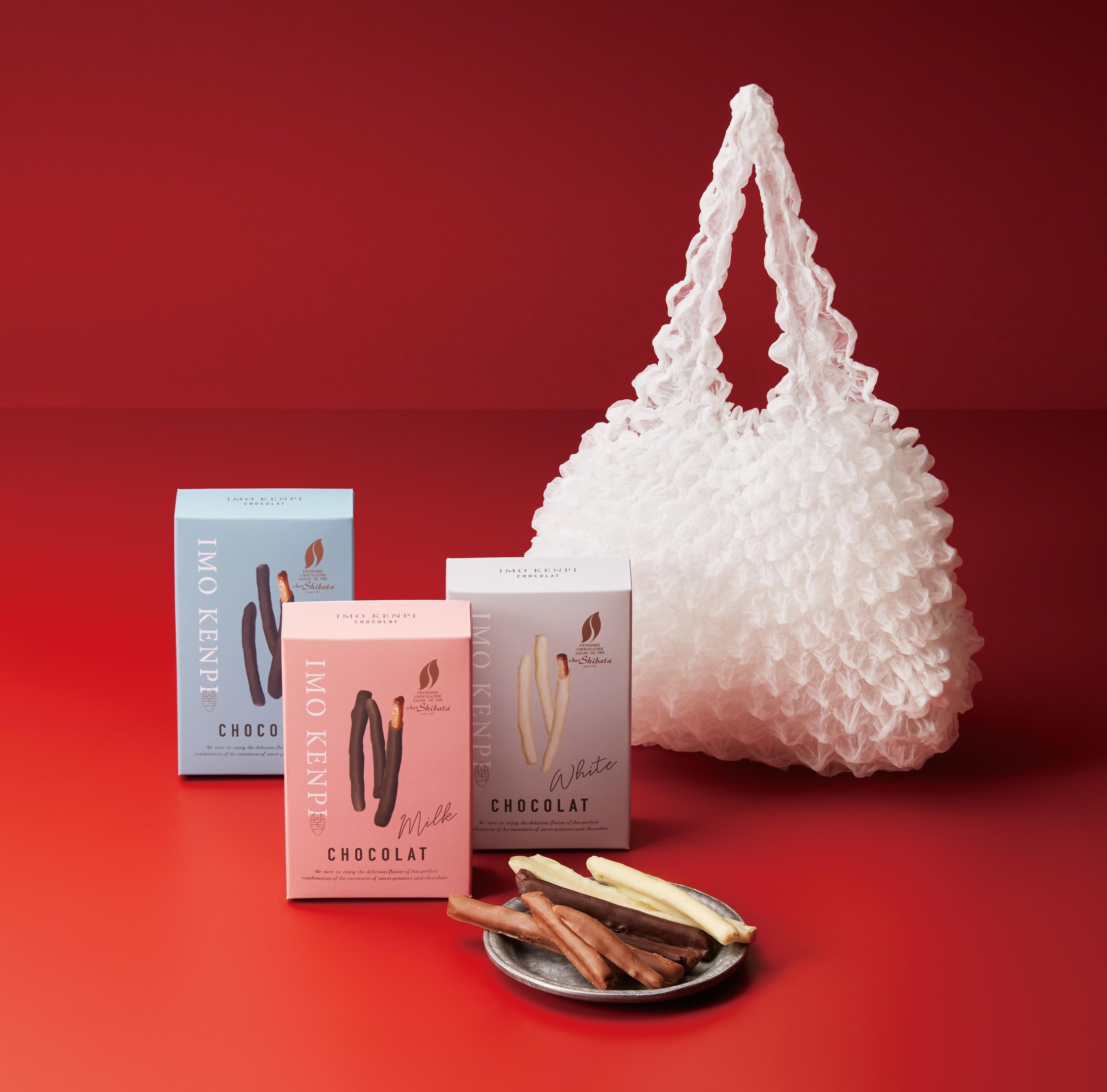 ミウラ シボリ シースルー ストレッチ バッグ（全3種） 1セット（芋けんぴショコラ1箱、有松絞りバッグ） 4,950円■4階 中央エスカレーター前 特設会場 ※1月31日（日）～2月6日（火）の販売