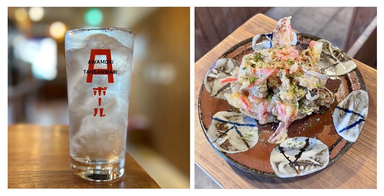 ＜Aボールスタンド BY 小桜・小梅＞左）Aボール  660円  右）もずくの天ぷら 540円