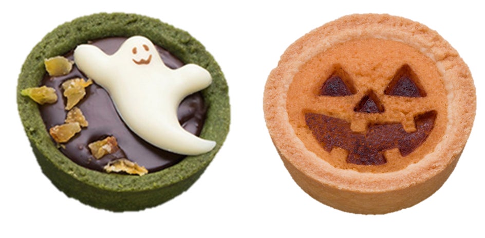 <ティサ―ジュ> 左)おばけタルト 右)パンプキンタルト 各238円 ※なくなり次第終了 ■地下1階 洋菓子売場