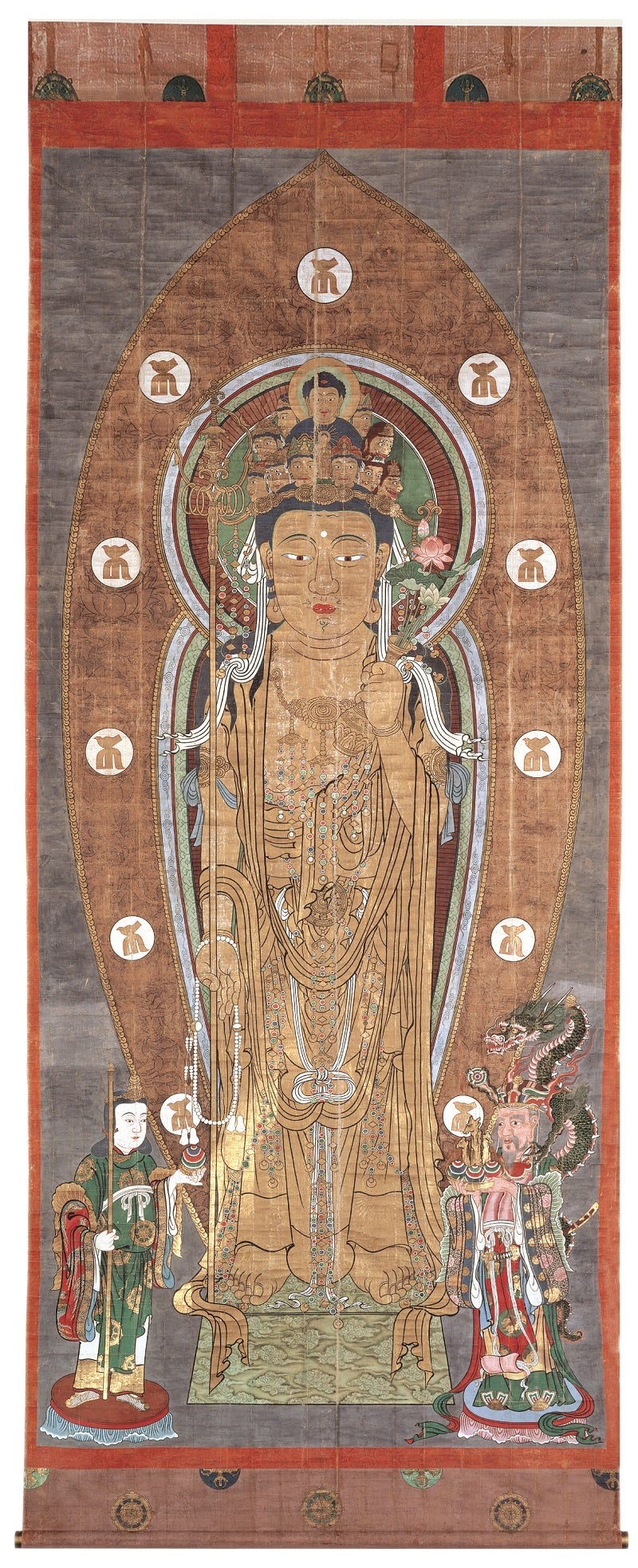 長谷寺式十一面観音菩薩三尊像 （通称　大画軸）