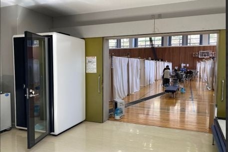 ＜額谷ふれあい体育館に設置されたテレキューブ＞