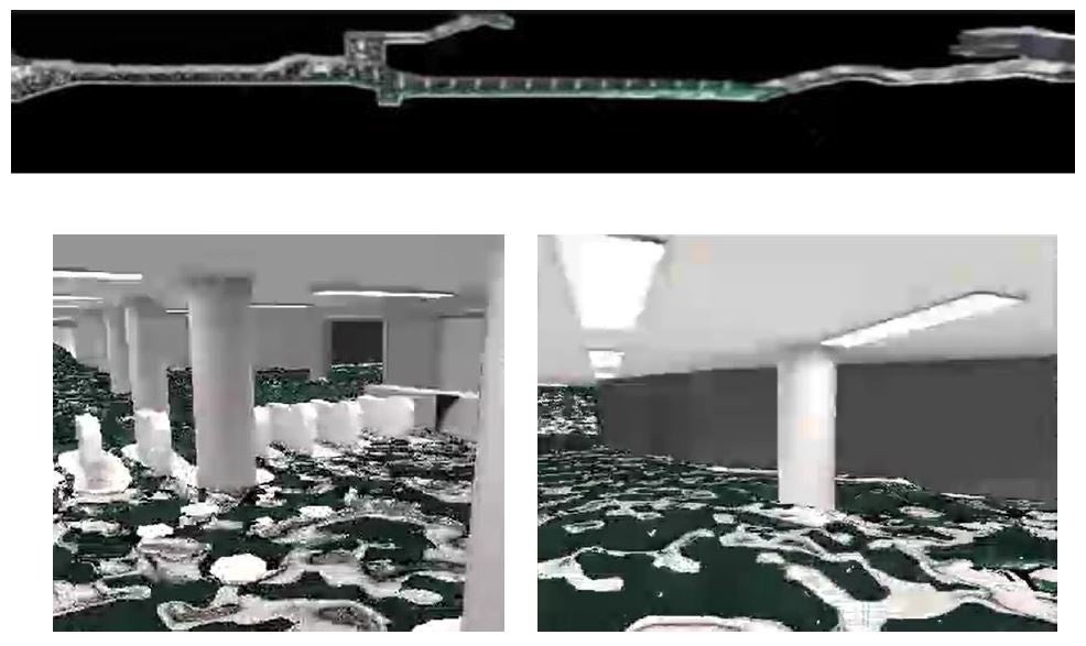デジタルツインによる施設内浸水対策効果シミュレーション（地下鉄駅構内）