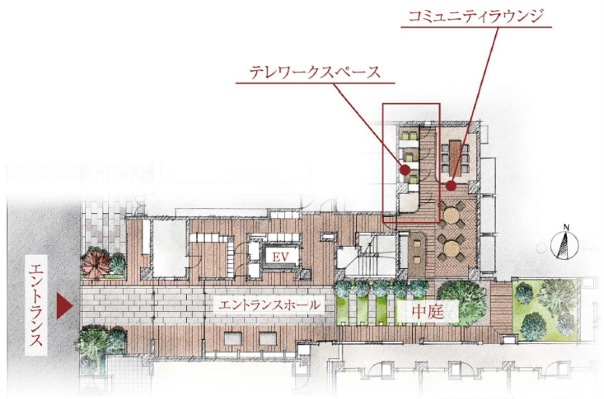 1階平面（共用部）イメージイラスト