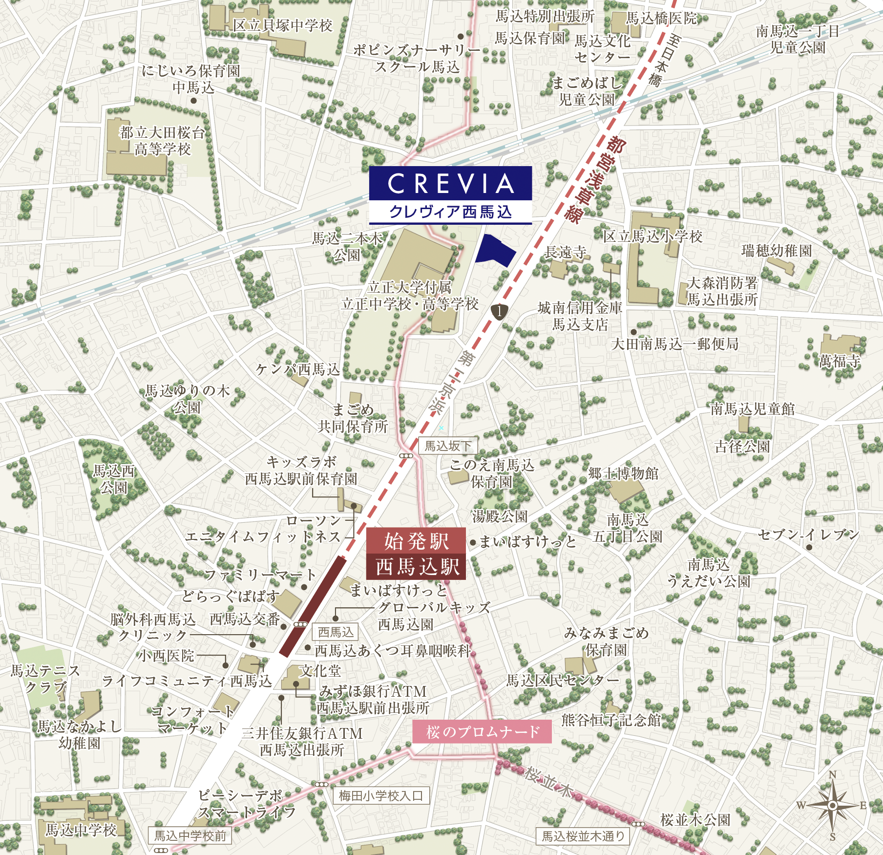 　【「クレヴィア西馬込」 現地案内図】