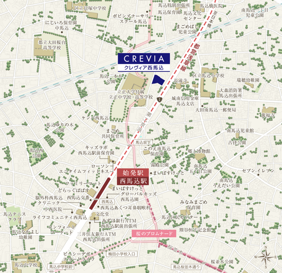 「クレヴィア西馬込」現地案内図