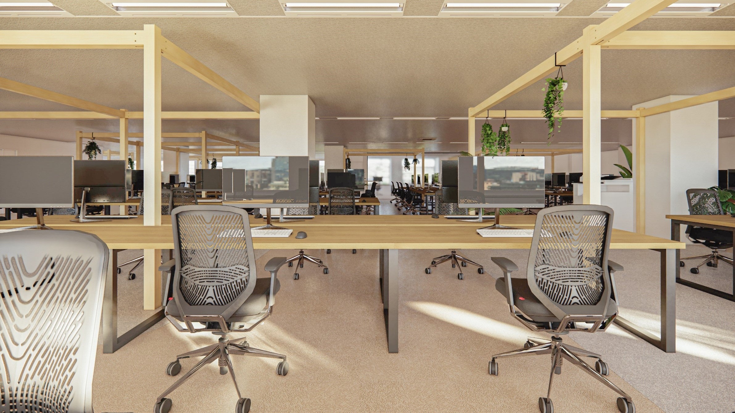 エヌ・シー・エヌ　新オフィス　執務エリア（CG）