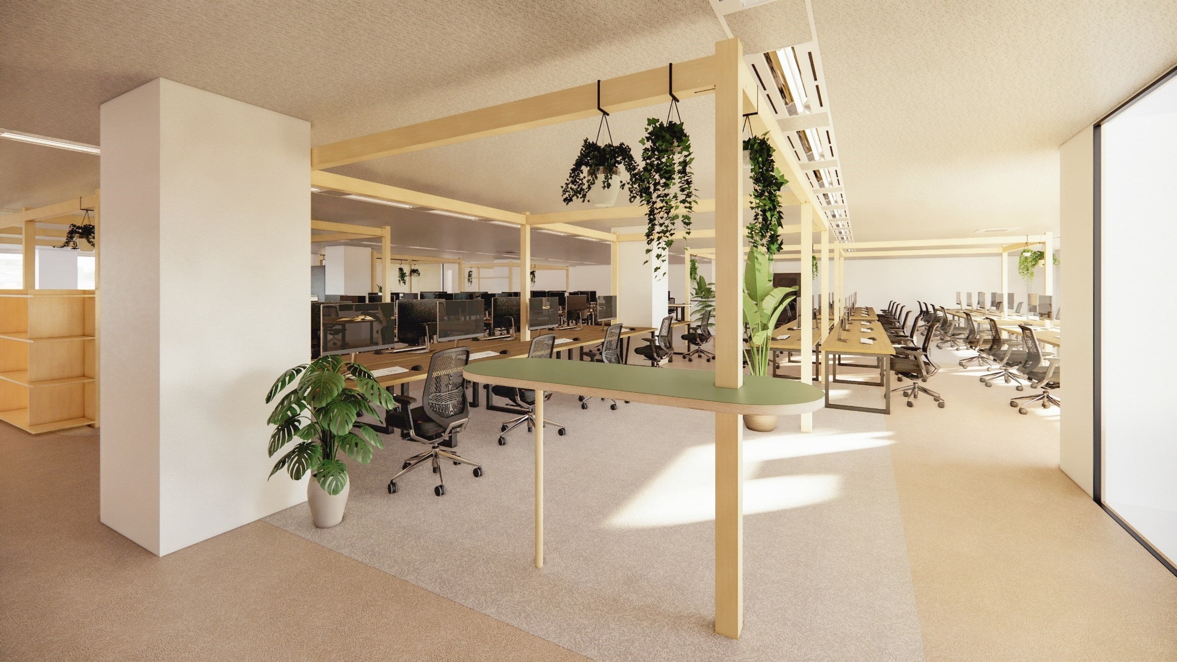 エヌ・シー・エヌ　新オフィス　執務エリア（CG）