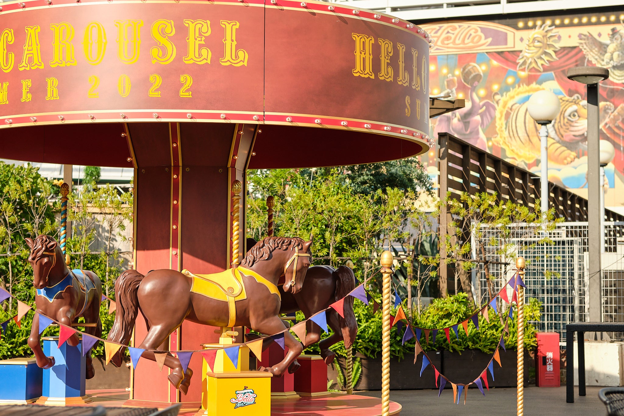 実際に乗って撮影できるメリーゴーランド